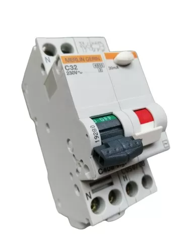Merlin gerin 19280 1p n 32a 0.03a c-ac 4 differential circuit breaker