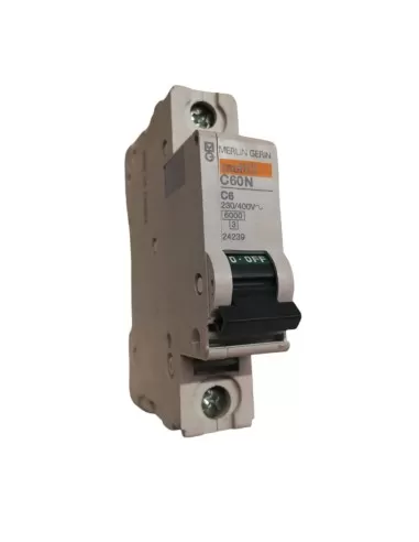 Disjoncteur Merlin Gerin 24239 1P 6A 6K C 1Mod C60