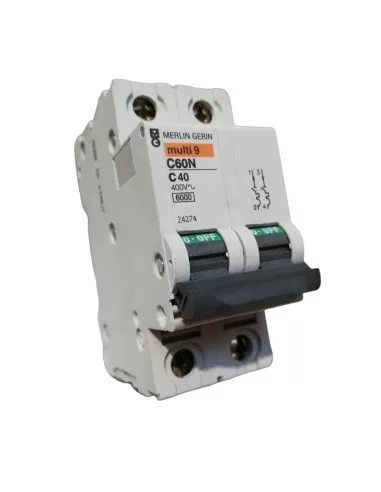 Merlin gerin 24274 interrupteur magnéto-thermique 2p 40a 6k c 2 modules c60