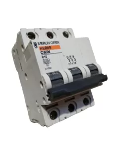 Merlin gerin 24282 circuit breaker 3p 10a 6k c 3mod c60