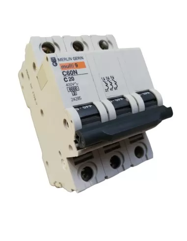 Merlin gerin 24285 disjoncteur 3p 20a 6k c 3mod c60