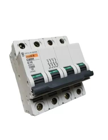 Merlin gerin 24946 interrupteur magnéto-thermique 4p 10a 10k c 4 modules c60