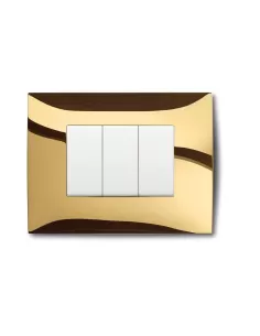 Placa Abb 2csk0453ch serie transparente 4 módulos oro pulido