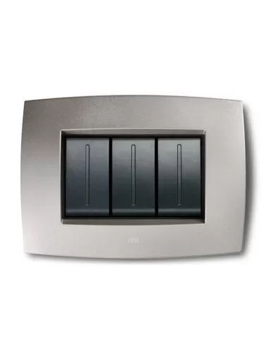 Plaque en technopolymère intelligent ABB à 6 modules 2cse0602smp elos gris argent