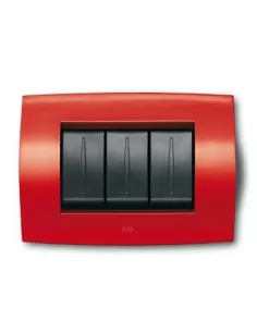 Abb placa tecnopolímero blando 6 módulos 2cse0620sfp elos rojo