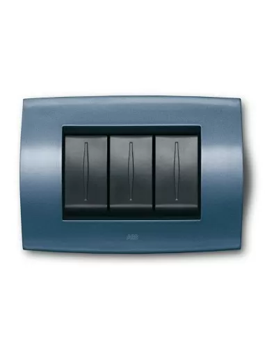 Abb placca soft in metallo 6 moduli 2cse0631sfz elos blu mediterraneo
