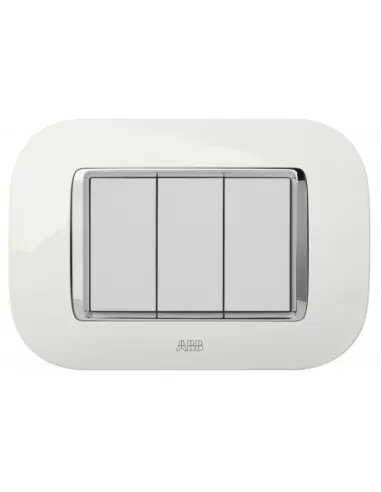 Plaque ronde Abb 2 modules en albâtre blanc translucide
