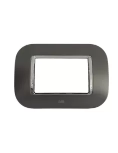 Placa redonda Abb 3 módulos metal titanio oscuro