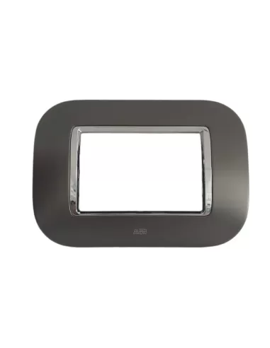 Abb placca round 3 moduli metal titanio scuro