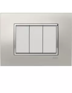 Placa cuadrada Abb 3 módulos metal alum satinado