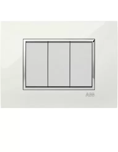 Abb placca square 4 moduli lucent ghiaccio