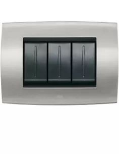 Placa abb soft tecn 4 módulos gr plata claro
