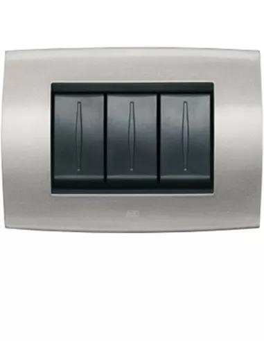 Plaque Abb Soft Tech 4 modules GR argent clair