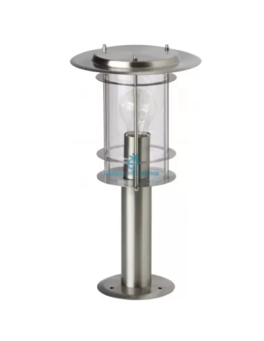 Litech ALFA104 Chromlaterne transparentes Glas E27 max60 H100