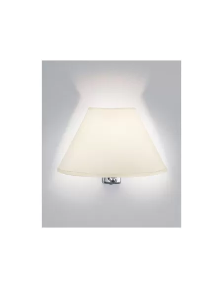 Antea luce 5594 1 holiday parete cromo 1x40w e27 paralume tessuto bianco
