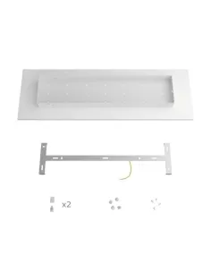 Rectangular ceiling rose with 3x1 transparent cable and gray steel cable