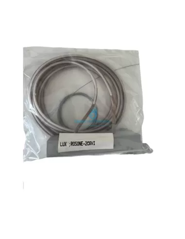 Rectangular ceiling rose with 2 transparent 3x1 cables and 2 grey steel cables