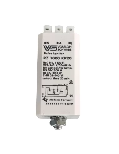 Allumeur Vossloh 142781 pz1000 kp20 pour lampes à décharge hs 50-1000w, hi 35-1000w 230