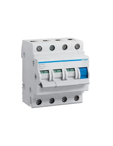 Modules de sectionneur-interrupteur Hager SB463 4P 63A 4 DIN