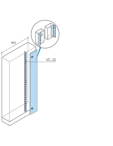 Interner Kabelraum 1800x200x250mm (HxBxT)