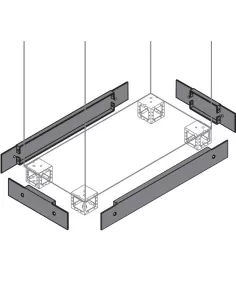 N 2 brides de socle 100x1200mm (hxl)