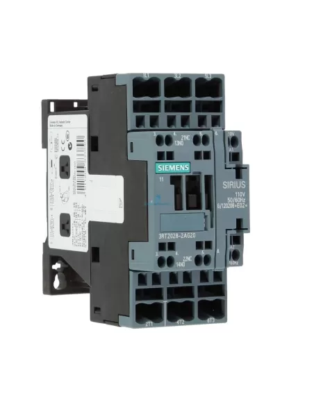 Contacteur Siemens 3RT20282AG20 18,5 kW, 1L 1R, 110 V CA 50/60 Hz, S0 ml