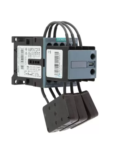 Siemens 3rt26171ab03 contactor, ac6b 12.5kvar 1na,1nc 24vac 50-60hz