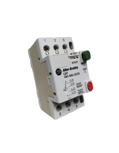 Disjoncteur de protection moteur Allen Bradley 140-MN-0025, courant nominal 0,16 A / 0,25 A, tripolaire, 400 V