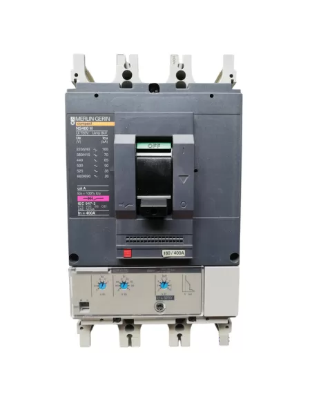 Disjoncteur magnétothermique Merlin Gerin 32695 NS400H triphasé 160 V 400 A 70 kA STR23SE réglable