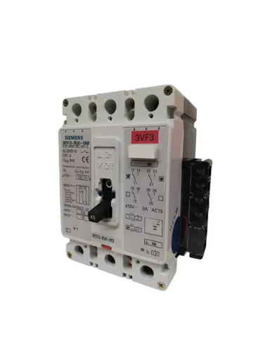 Siemens 3VF31133FJ412PC2 Inter-automatique 3x40A 415V 100kA bobine de déclenchement 24Vcc 1NA 1NC
