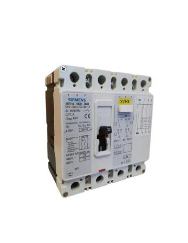 Disjoncteur automatique Siemens 3VF31141RG410AA0 4x32A 415V 40kA, distribution générale
