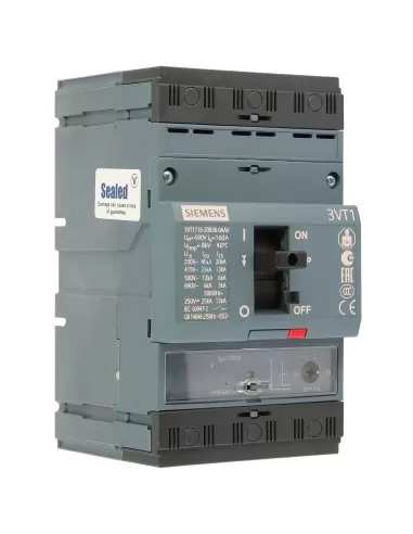 Siemens 3vt17162db360aa0 interruttore automatico 3vt1 25ka 3x160a solo magnetico regolabile