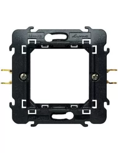 Soporte Bticino 2 módulos 71x71 con grapas l4702g living international