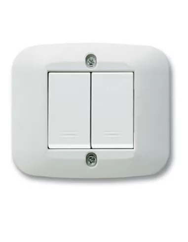 Ave placca autoportante 2 moduli bianco banquise 45pa2bb serie yesmin