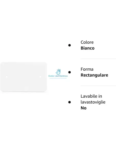 Couvercle rectangulaire Vimar 02653 pour boîtier encastré à 3 modules, blanc