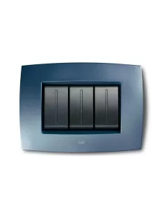 Placa inteligente Abb elos tecnopolímero 3 módulos azul mediterráneo