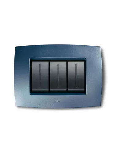 Placa inteligente Abb elos tecnopolímero 3 módulos azul mediterráneo