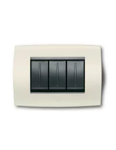 Abb elos plaque métal souple 4 modules gris argent clair