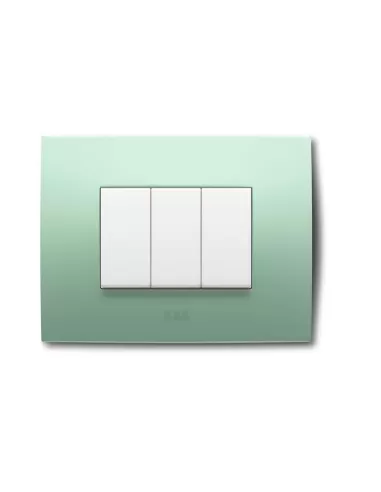 Abb clear series 4-module plate pastel green 2csk0413ch