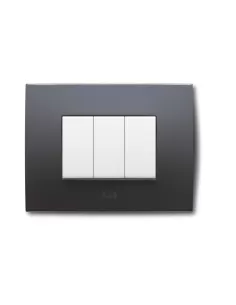 Placa Abb serie transparente de 7 módulos, color volcán 2csk0704ch