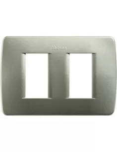 Bticino luna plaque module 503 2 places métal vert c4803//2vm