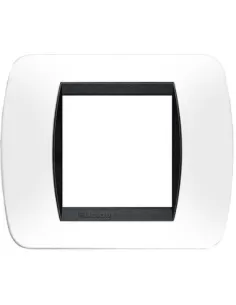 Bticino l4802ba 2-seater plate in white plastic living international