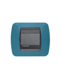 Bticino l4802bu bleu 2 places plaque metro living international
