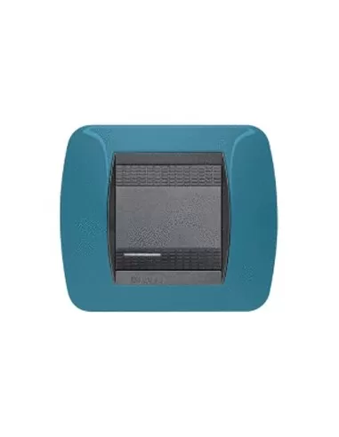 Bticino l4802bu bleu 2 places plaque metro living international