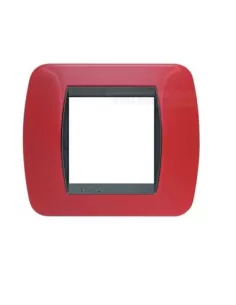 Bticino l4802rd solid living international rouge plaque 2 places