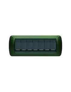 Bticino l4807vt living international metallic green 7 seater plate