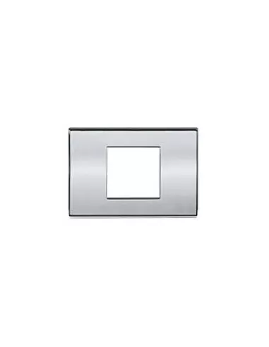 Plaque de montage centrale 2 places Bticino light tech en chrome poli nt4819cr