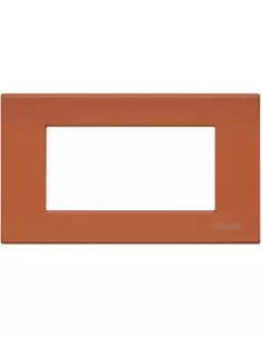 Placa de luz Bticino 4 plazas goma roja n4804re