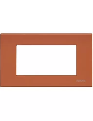 Plaque d'éclairage Bticino 4 places caoutchouc rouge n4804re