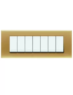 Bticino light placca 7 posti oro satinato n4807os